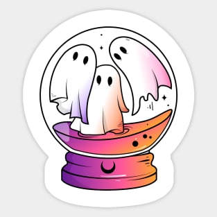 Magic Ghosts Glass Ball Classic Sticker